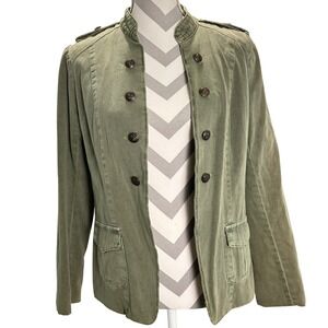 Rails Winston Jacket Blazer Military Style Army Green Size L Womens Fits Medium